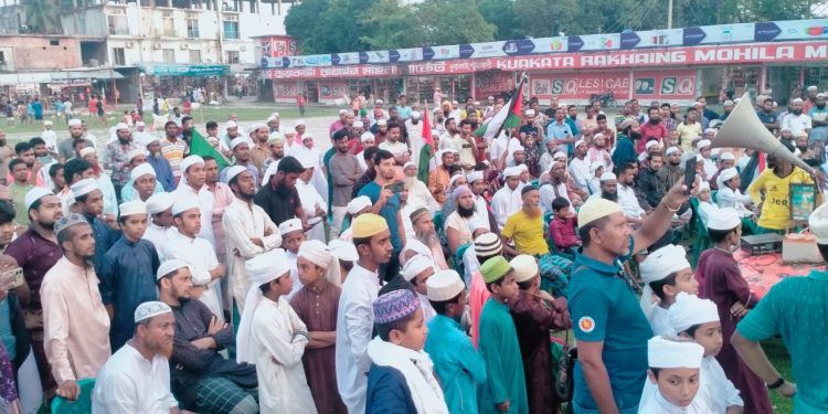 কুয়াকাটায় বিক্ষোভ মিছিল; ইসরায়েলের পন্য বর্জনের ডাক