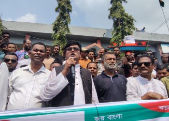 দশমিনা উপজেলা আওয়ামিলীগের প্রতিবাদ সমাবেশ ও পথসভা