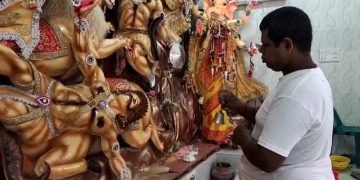 কল্পারম্ব ও বিহীত পুজার মধ্য দিয়ে মহানবমীর আনুষ্ঠানিকতা