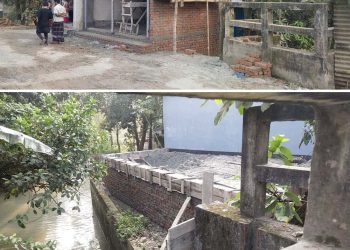 বাউফলে সরকারি জায়গা দখল করে ভবন নির্মাণ