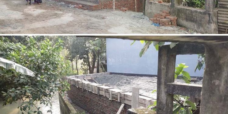 বাউফলে সরকারি জায়গা দখল করে ভবন নির্মাণ