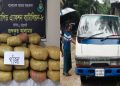 দুমকিতে পিকআপের গোপন বাক্স থেকে ৬৬ কেজি গাঁজা উদ্ধার, চালক পলাতক