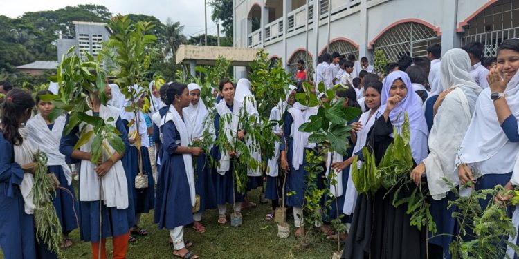 রাঙ্গাবালীতে শিক্ষার্থীদের মাঝে ৭০০ গাছের চারা বিতরণ