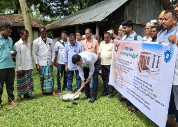 ১৭ লাখ টাকায় কংক্রিট ব্লকে বরগুনায় নির্মিত হচ্ছে মডেল লাইব্রেরি