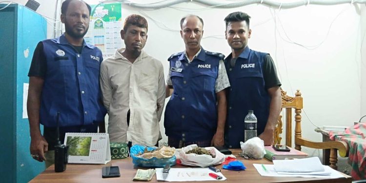 বাউফলে ৫৪ পিস ইয়াবা ও গাঁজাসহ শ্রমিক দল নেতা গ্রেফতার