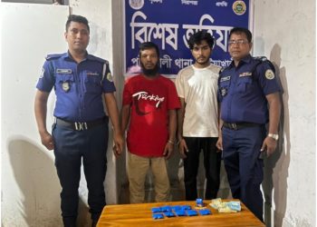 পটুয়াখালীতে হোটেলের কক্ষে মাদক লেনদেনের সময় ইয়াবাসহ দুইজন গ্রেপ্তার