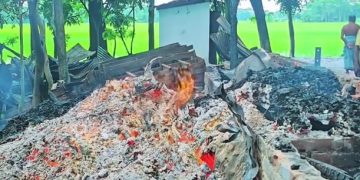 দুমকিতে সাবেক ইউপি চেয়ারম্যানের গোয়ালঘরে আগুন
