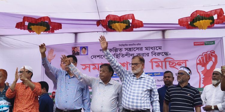 অস্থিতিশীলতা তৈরির বিরুদ্ধে পটুয়াখালীতে বিএনপির সমাবেশ ও মিছিল