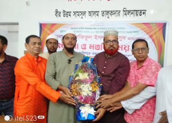 বাউফল প্রেসক্লাবের উদ্যোগে সংসদ সদস্য ড. শফিকুল ইসলাম মাসুদকে সংবর্ধনা